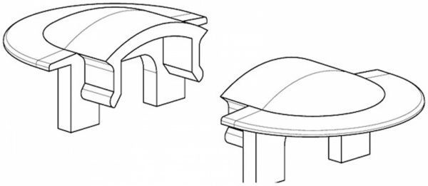 Комплект до LED-стрічки ТІС врізний профіль+ матовий розсіювач ЛПВ12-РМ 100 см 