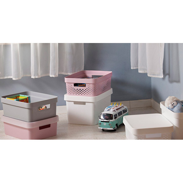 Контейнер із кришкою Curver 229167 Infinity 11 л білий ажурний 140x360x270 мм