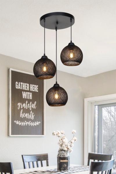 Підвіс Luna Yumak Round 3x60 Вт E27 чорний MDL.4287 