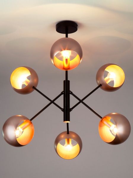 Люстра підвісна Strotskis Corte 6x40 Вт E14 перлисте золото/чорний 70057/6 