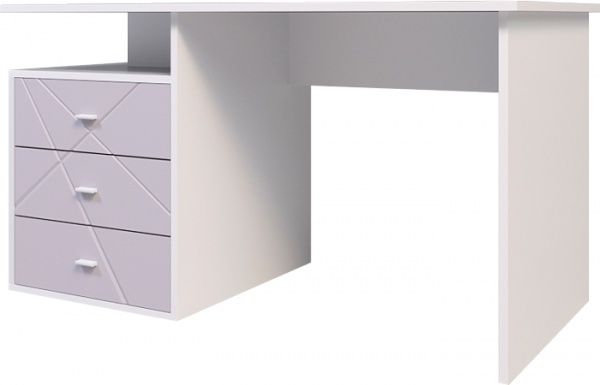 Стол письменный Санти Мебель Х-Скаут Х-06Л платиновый белый / светло-розовый мат 