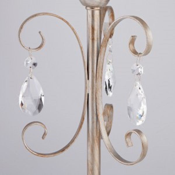 Настольная лампа декоративная Strotskis Liona 1x40 Вт E27 серебряный 01051/1 