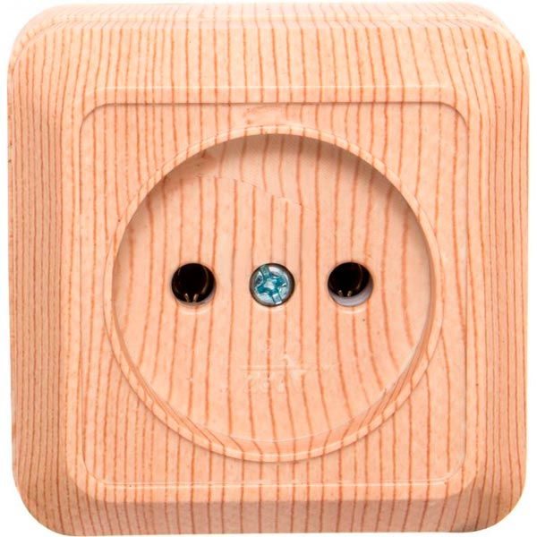 Розетка без заземлення UP! (Underprice) без шторок сосна BD-SCP.MZ20G1WTG-Pine