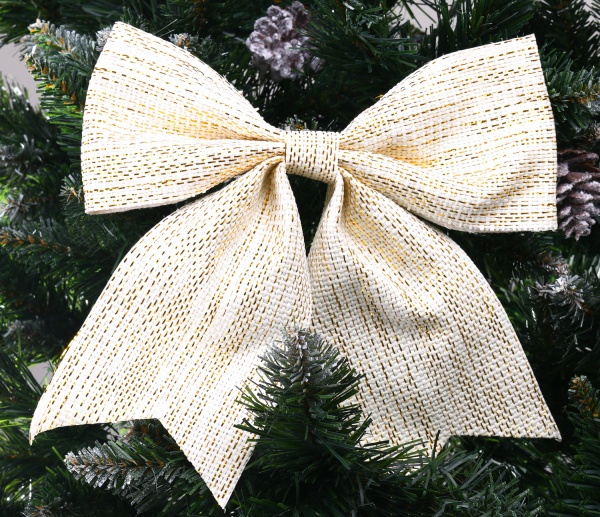 Декорация новогодняя бант 24х26 см золотой