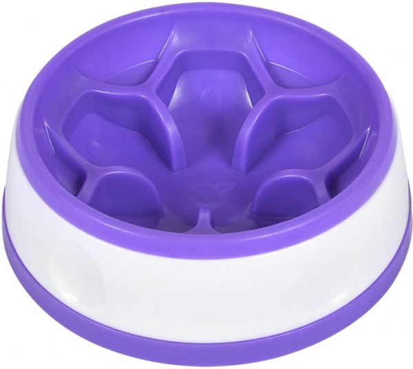 Миска-квітка AnimAll кругла 0280 для повільного харчування 300 мл лавандова/біла (6914068020280)