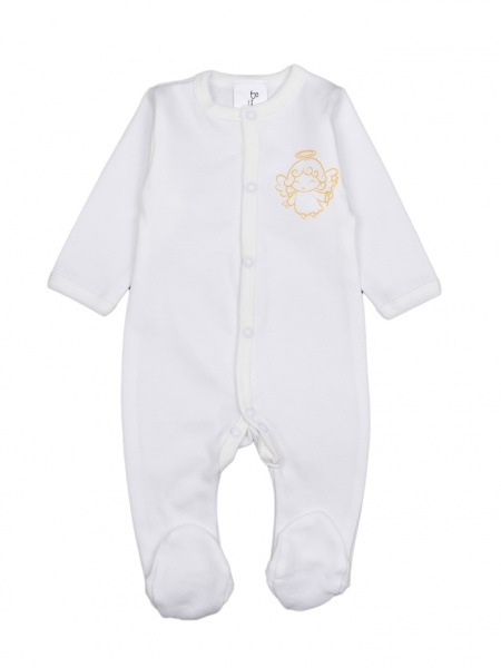 Комбинезон унисекс Bambinelli с крылышками и ангелочком р.56 молочный 