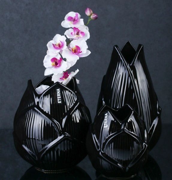 Ваза Флора бутон 3002 19,5 см чорна Eterna