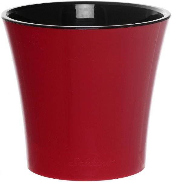 Горщик пластиковий Santino Арте круглий 1,2л червоний/чорний 