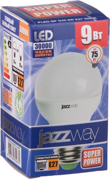 Лампа светодиодная Jazzway PLED-SP 9 Вт G45 матовая E27 220-240 В 3000 К 2859631 