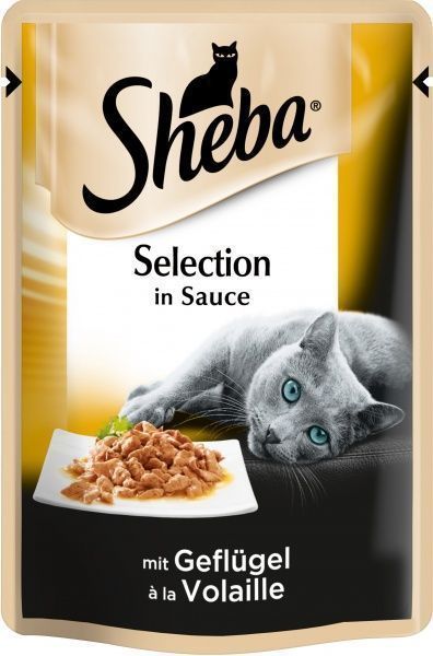 Корм Sheba Selection in Sauce с домашней птицей в соусе 85 г