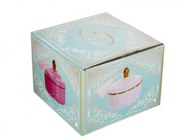 Ємність для зберігання з китицею біла 10 см 355-270 Lefard