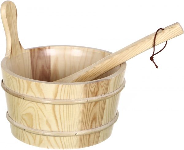 Набор для сауны шайка с черпаком и пластиковой емкостью 4 л KD-004A