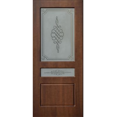 Дверь межкомнатная Эрида 70 см табак стекло с рисунком