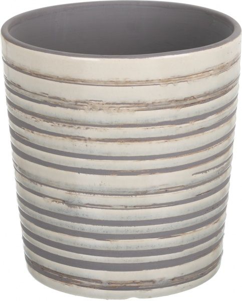 Кашпо керамическое Перелив круглый (064-6.8-7528L) серый 