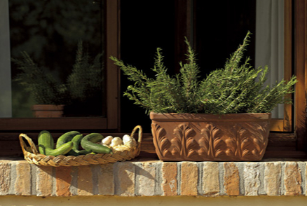 Кашпо DEROMA Рома котто прямоугольный коричневый