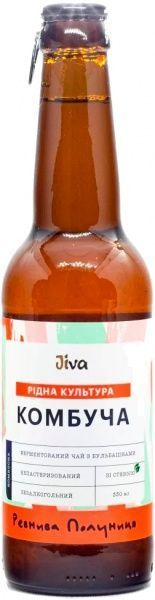 Комбуча Jiva Ревнивая Клубника с соком ревеня и пюре клубники 0,33 л (4820228090128) 