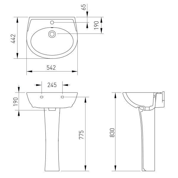 Умывальник Volle Cadiz 1339.222000