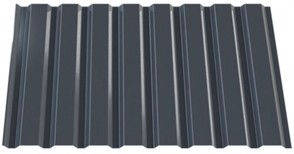 Профнастил глянцевий INDUSTRY ПС 20х910х2000 мм RAL 7024 сірий (0,3 мм)