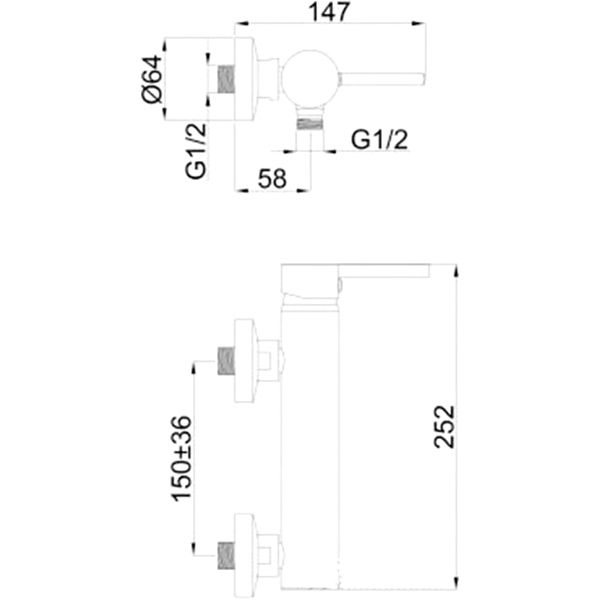 Смеситель для душа Rubineta Ultra U20K08