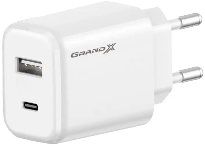 Зарядний пристрій Grand-X Fast Сharge PD3.0, QС4.0, AFC, SCP, FCP 1USB+1TypeC 20W (CH-890)