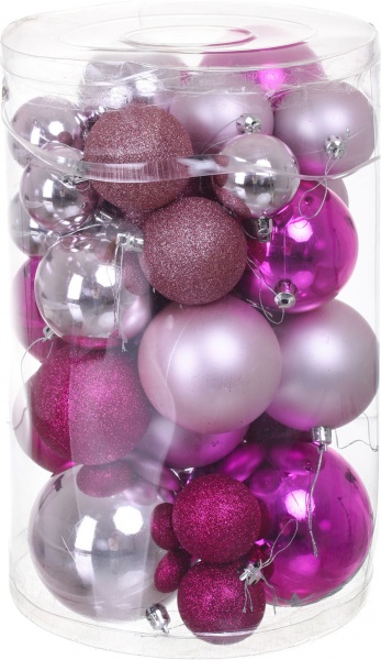 Набір ялинкових куль в асортименті (EPI-14-No.30) 35 шт./уп.