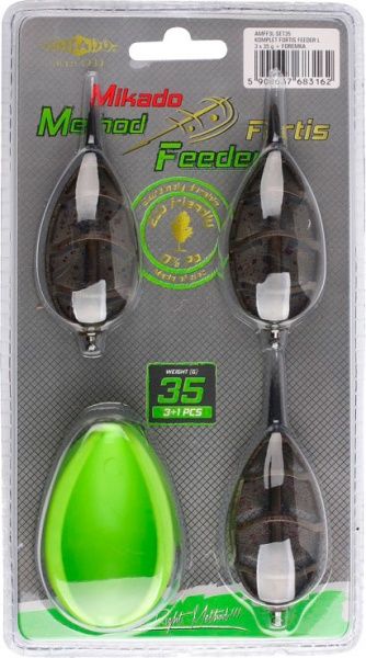 Набір годівниць Mikado 45 г Method-Feeder Fortis Set L 3+1 з формою для наповнення