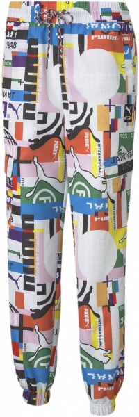 Штани Puma PI AOP Woven Track Pants 53024302 р. L різнокольоровий