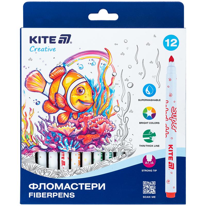 Набор фломастеров Creative Superwashable 12 шт. KITE — фото 1
