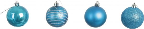 Набір ялинкових куль пластикових синій d60 мм 35 шт./уп. 