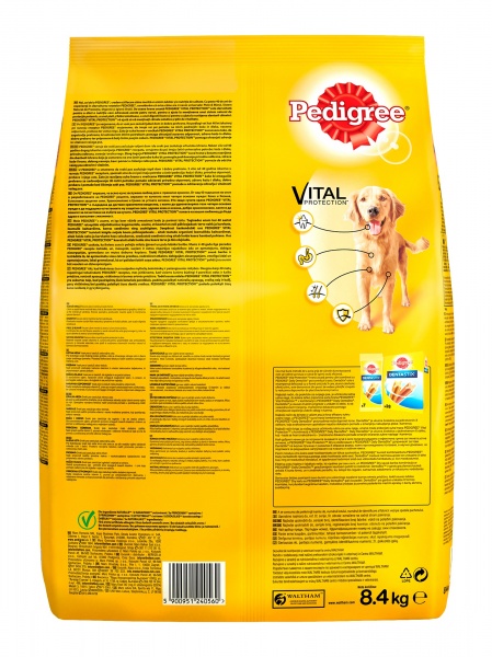 Корм сухий для дорослих собак для середніх порід Pedigree Яливичина та птиця 8 кг