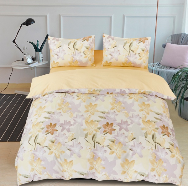 Комплект постільної білизни Roxana сімейний жовтий із білим La Nuit 