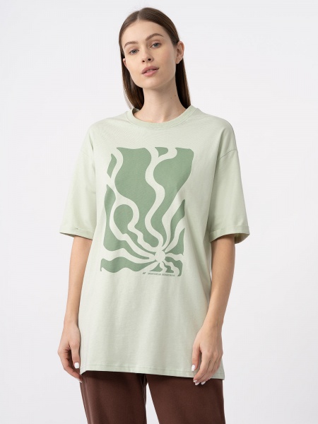 Футболка 4F TSHIRT F0881 4FAW23TTSHF0881-42S р.XS зелений