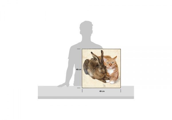 Репродукция Hare and Cat 48x48 см 