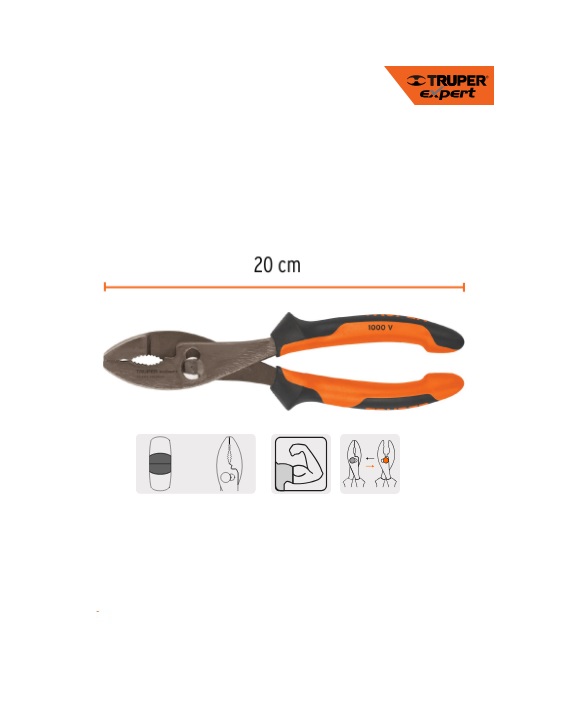 Пасатижі Truper Профі переставні Cr-V 200 мм PCH-8X