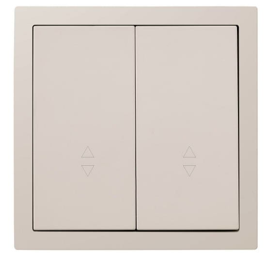 Механизм выключателя проходной двухклавишный HausMark Juna без подсветки песочный/бежевый 7041-1888U2-106QC
