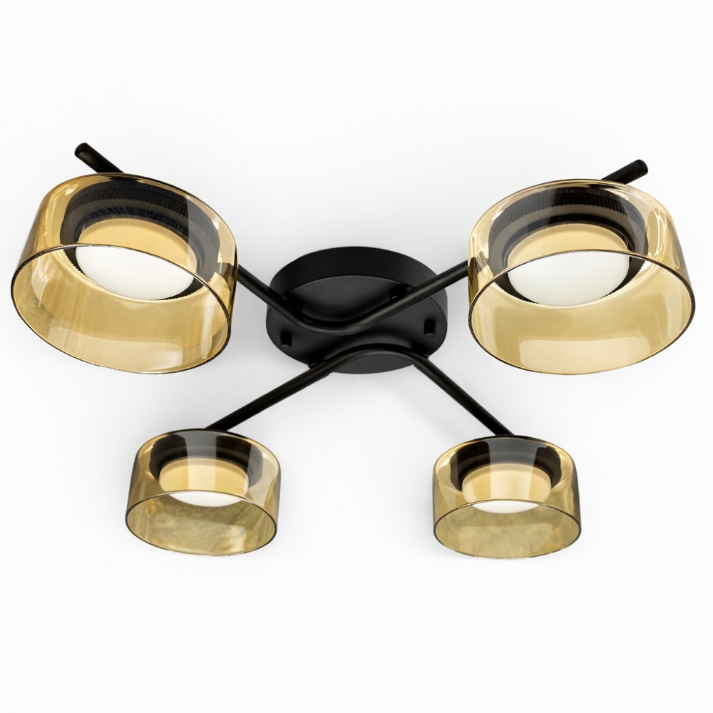 Люстра потолочная LIGHT SET DUSHA MS228 4x12 Вт GX53 черный с янтарным