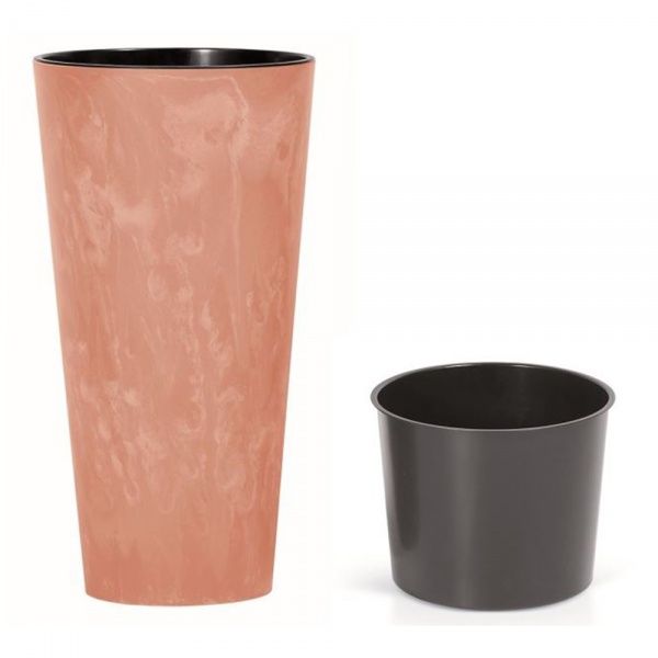 Горошок для цветов Prosperplast Tubus Slim Effect 300мм с вкладышем круглый 51л терра (66558-624) 