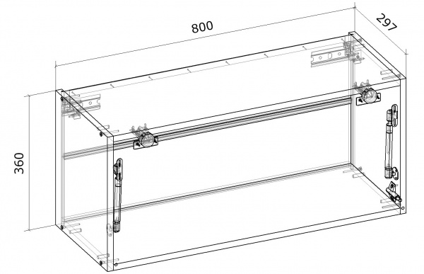 Шафа верхня модифікована з підйомником 800x360x300 мм горіх лісовий 