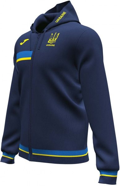Джемпер форми збірної України 2021 Joma FED. FUTBOL UCRANIA ZIP-UP HOODIE AT102378A339 р. S темно-синій