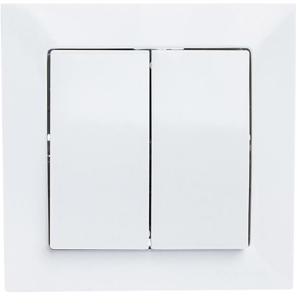 Вимикач подвійний Mutlusan Candela білий