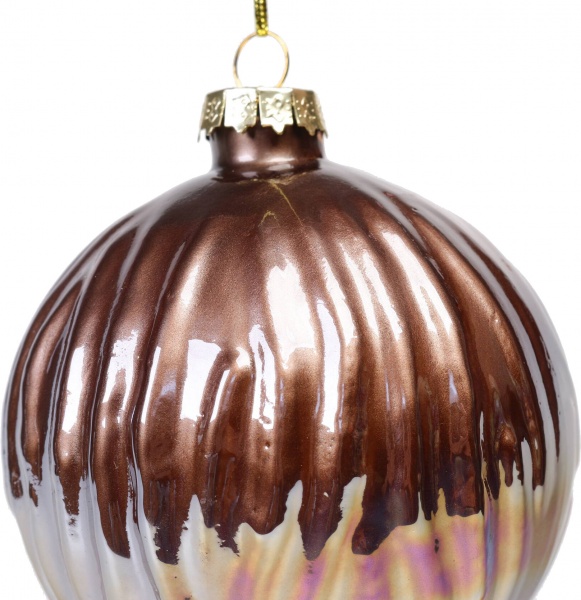 Куля новорічна Геометрія в асортименті 80 мм коричневий 18033-21284