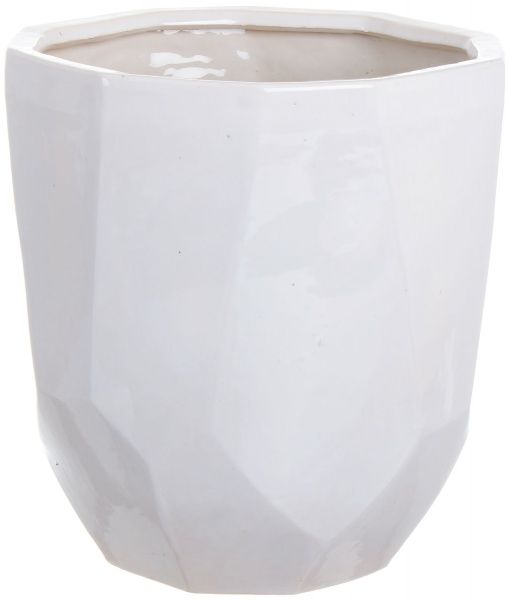 Горщик Viet Thanh Ceramic з блюдцем багатокутник 27х29 см VT.10972-1 фігурний білий 