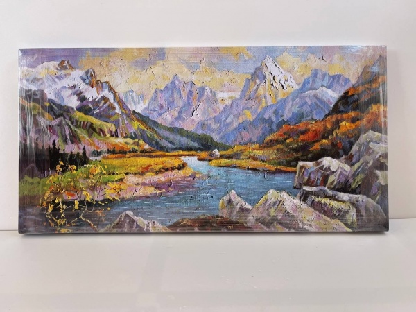 Репродукция Горное озеро 50x100 см Арт Фемелі 