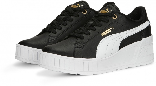 Кроссовки Puma KARMEN WEDGE PUMA BLACK-PUMA WHITE-GOLD 39098501 р.39 черный