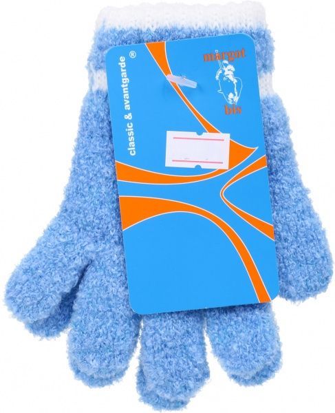 Варежки ДАЙС Puchatki р.14 голубой с белым 13830200 