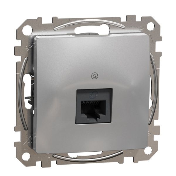 Розетка компьютерная без заземления Schneider Electric Sedna Design RJ45 категория 5E UTP алюминий SDD113451