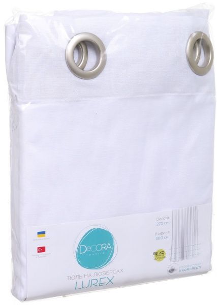 Тюль LUREX 300х278 белый Decora textile