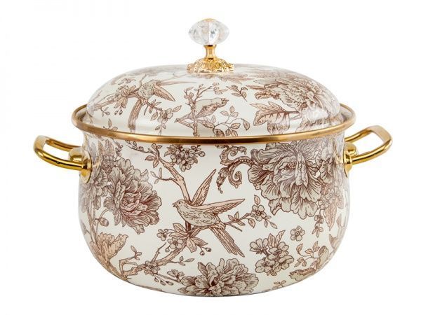 Кастрюля с крышкой 6,1 л эмаль Птичка 763-013