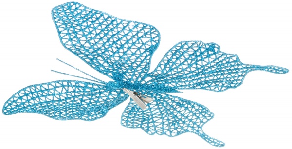 Декоративная подвеска Shunda бабочка скелетированная 15 см синий SD20-6812B