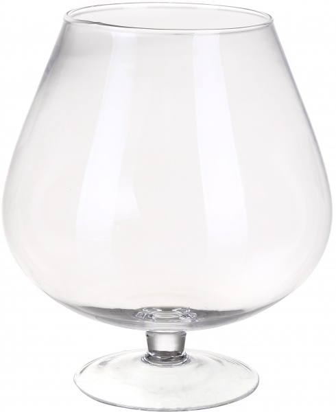 Ваза скляна прозора коньячка H245D195 